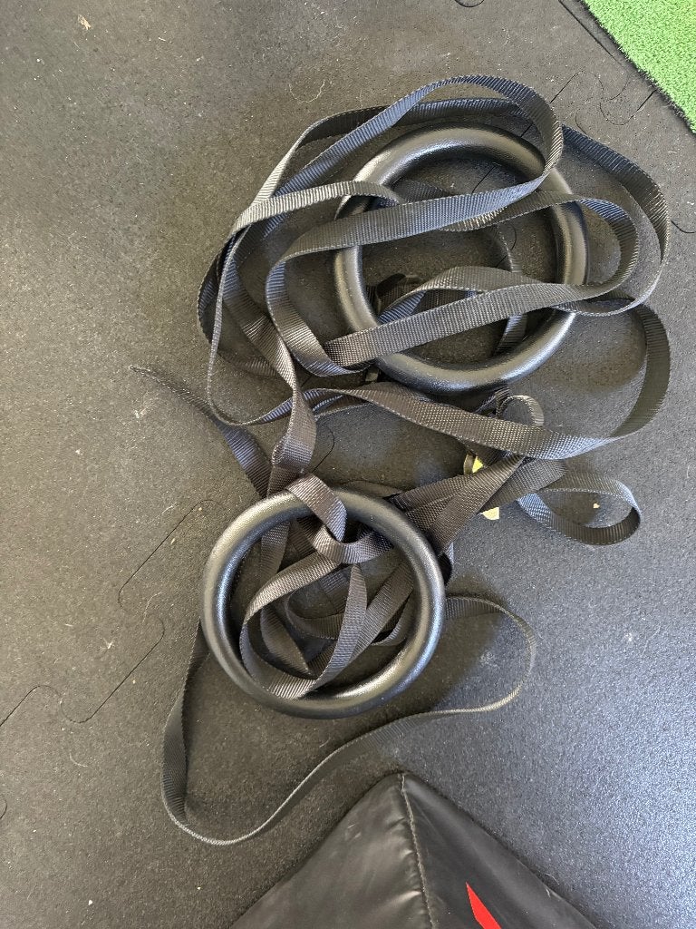 Turnringen kunststof, Sport en Fitness, Turnen, Ophalen, Gebruikt, Zwart, Materiaal