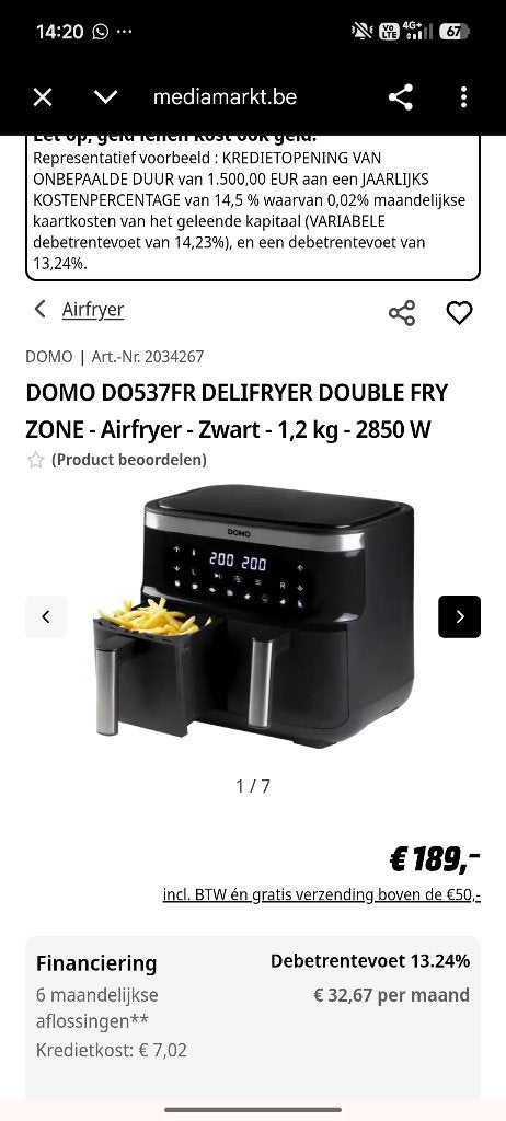 Domo airfryer in goede nette staat, Enlèvement, Utilisé, Friteuse à air