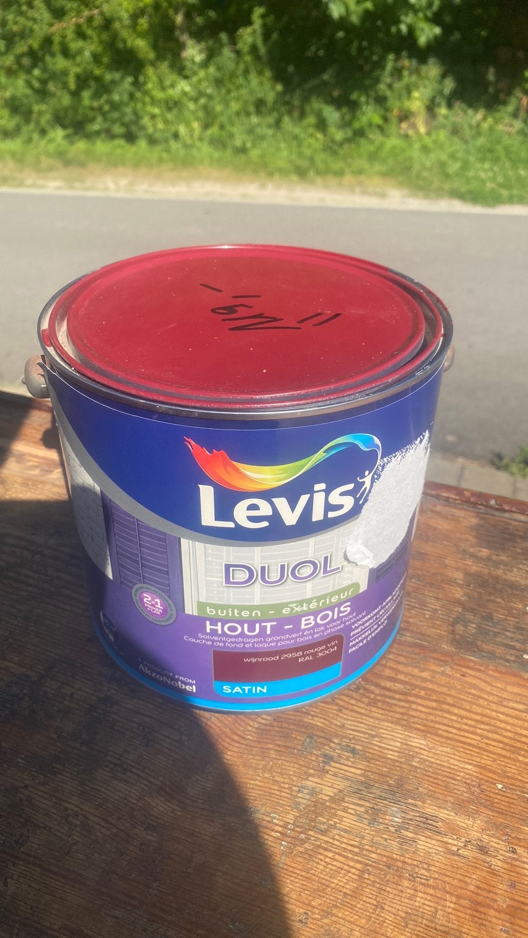 2,5l satin ral 3004, Enlèvement, Comme neuf, Rouge, Peinture