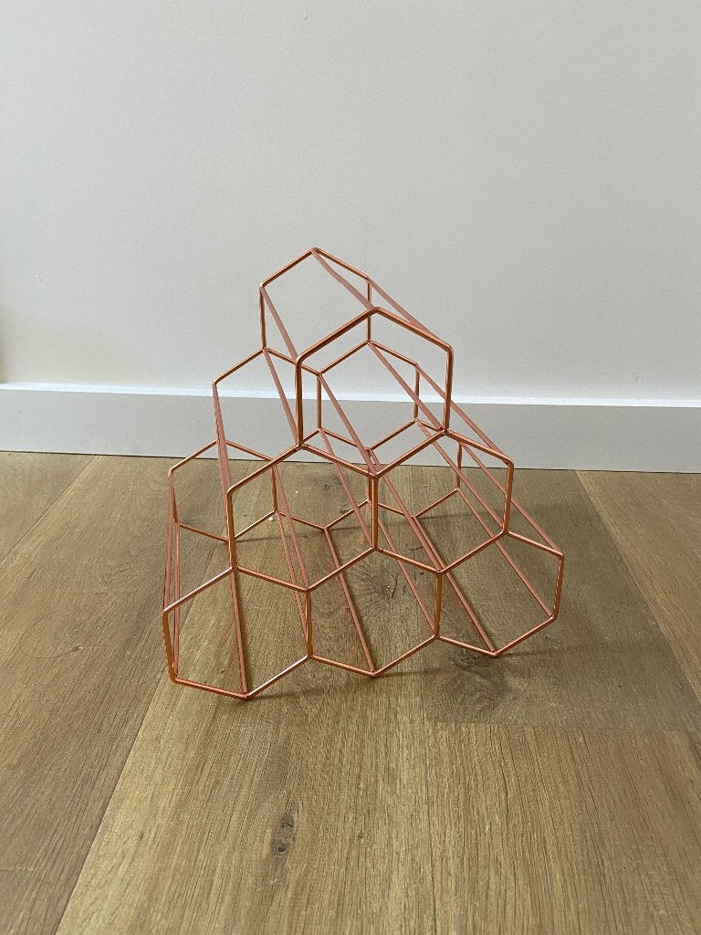 Roségoud wijnrek, Huis en Inrichting, Woonaccessoires | Wijnrekken, 5 tot 15 flessen, Nieuw, Ophalen of Verzenden, Metaal