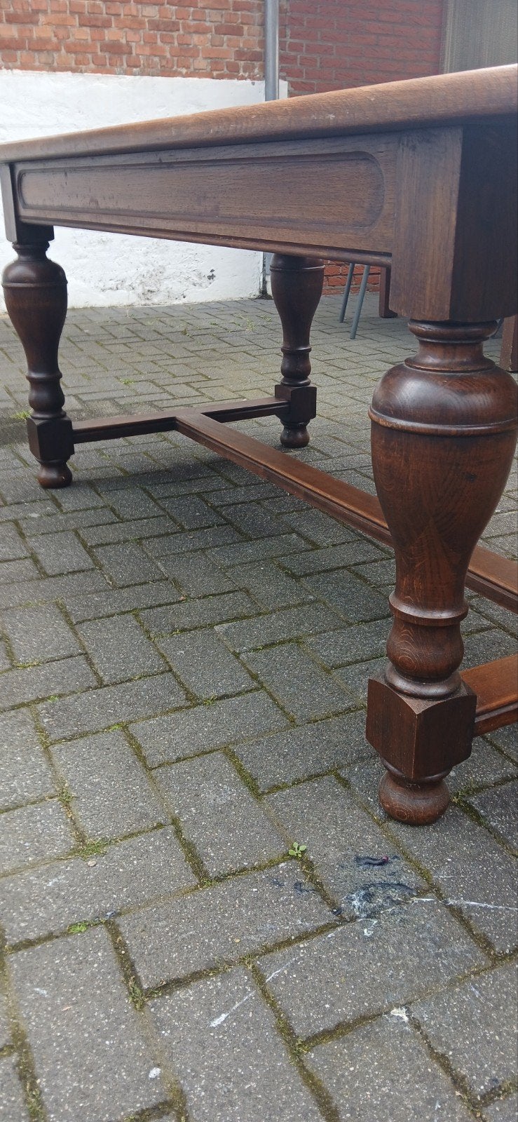 Authentieke massief eiken eettafel , kloostertafel, Ophalen