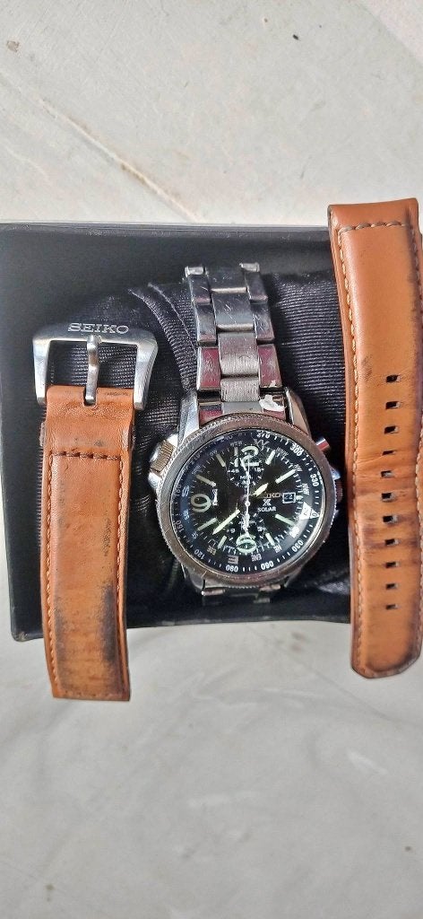 SEIKO SOLAR CHRONO, Étanche, Enlèvement ou Envoi, SEIKO, Utilisé
