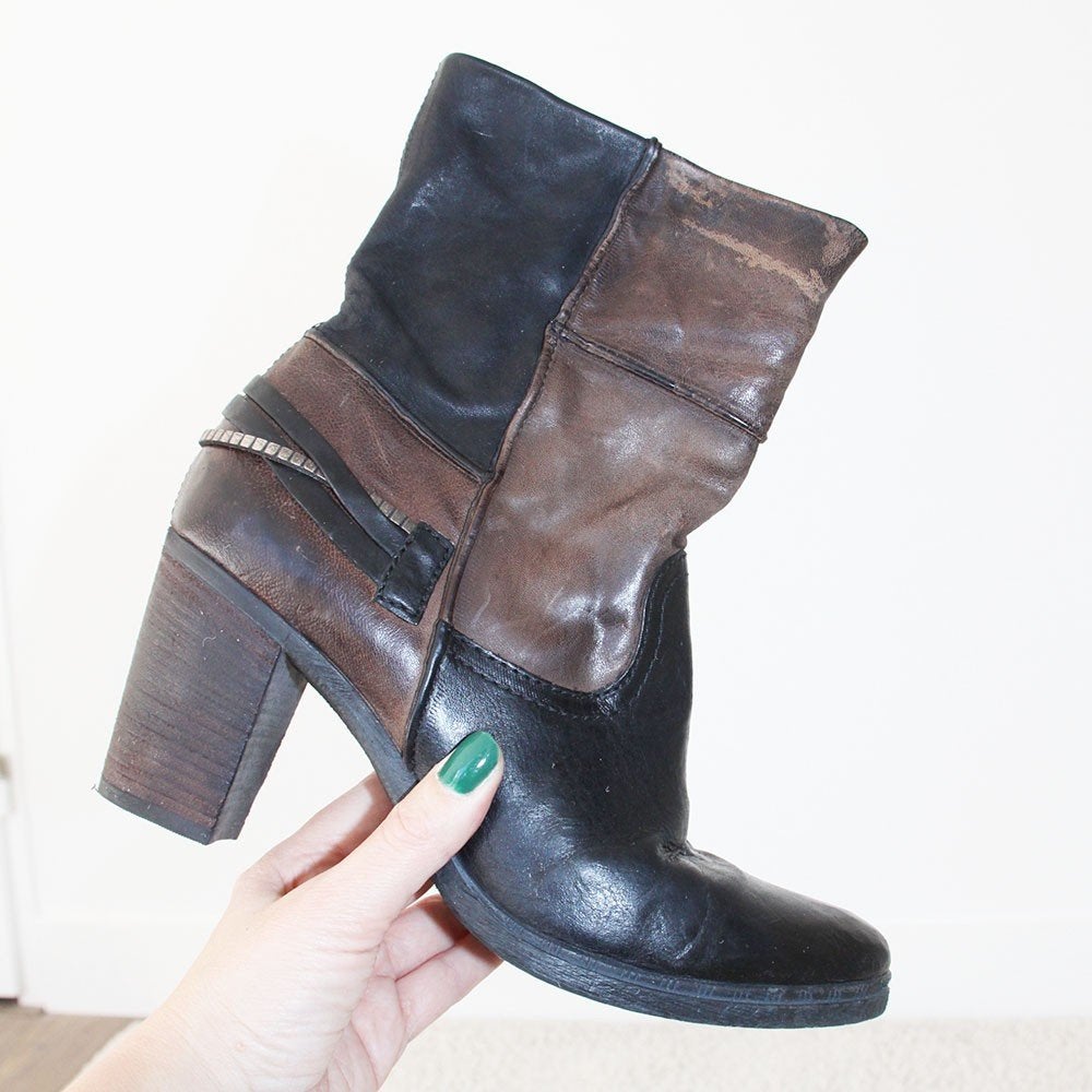 Schitterende Leren Mjus Enkellaarsjes - s7 (Maat 41) € 45,-, Kleding | Dames, Schoenen, Overige kleuren, Verzenden, Lage of Enkellaarzen