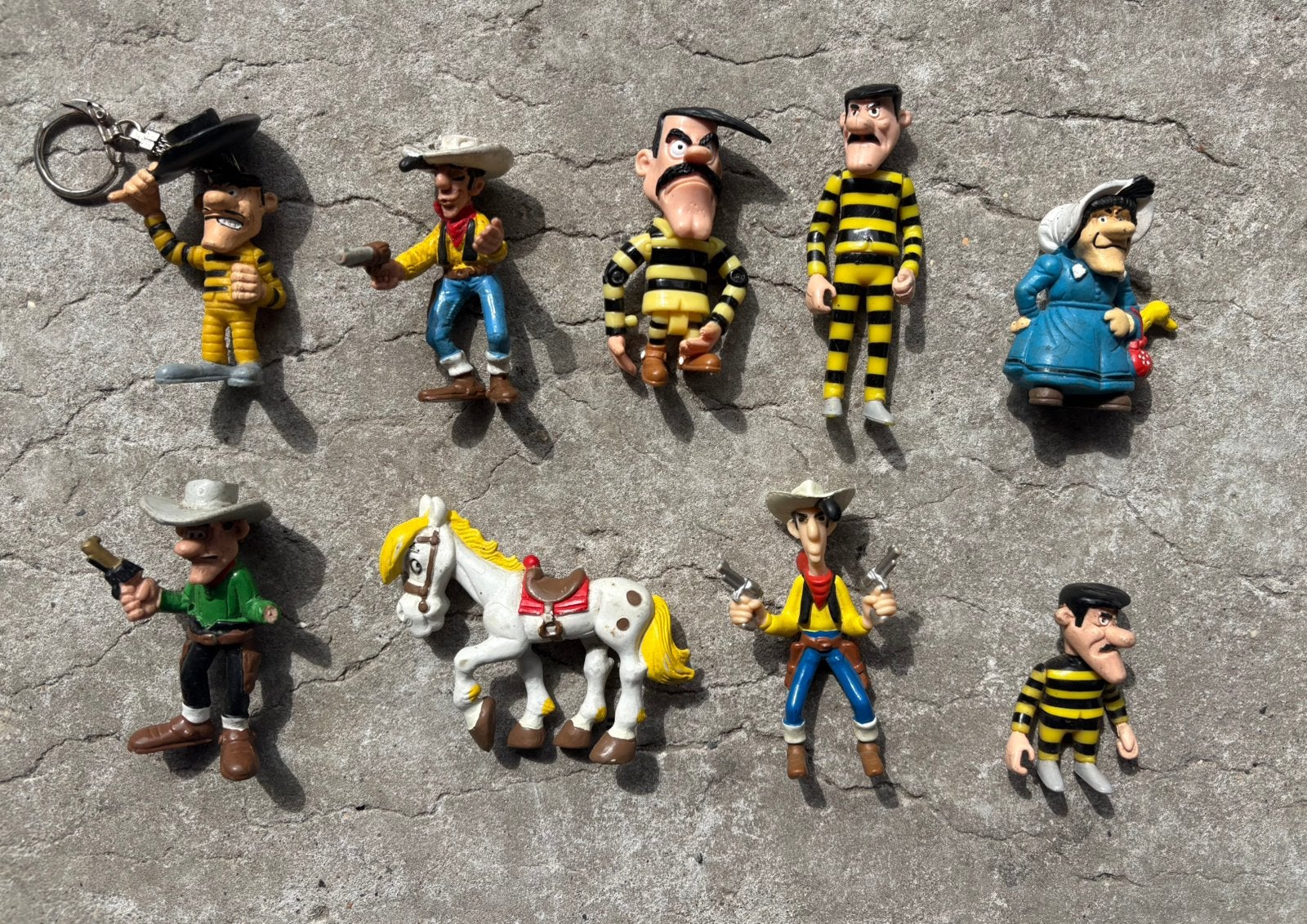 Lucky Luke pvc figuren lot vintage, Verzamelen, Ophalen of Verzenden, Zo goed als nieuw