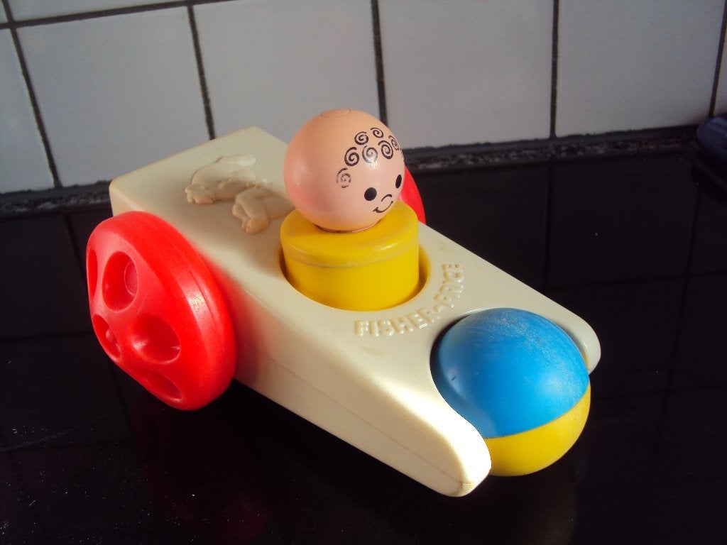 Fisher Price click'n clatter auto*VINTAGE*Made U.S.A *, Ophalen of Verzenden