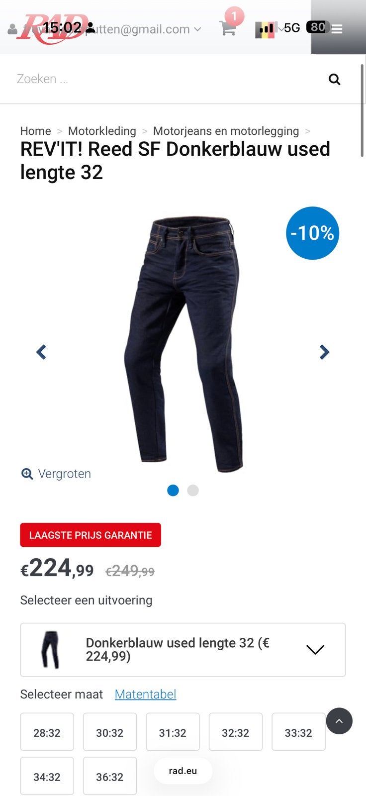 REV'IT ! Jeans de moto Reed SF AAA jamais portés, Motos, Enlèvement ou Envoi