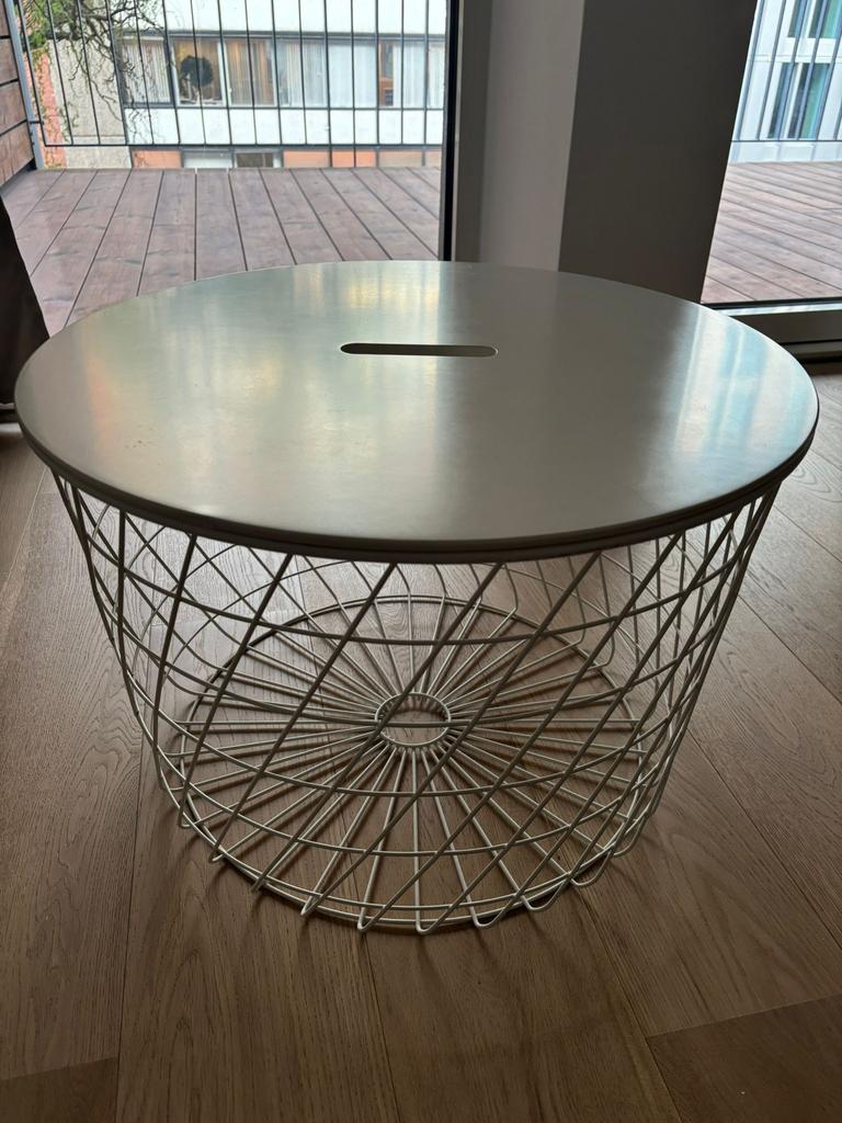 Kvistbro wit - ikea bijzettafel grote versie 61cm diameter, 55 à 75 cm, Rond, Enlèvement, Utilisé