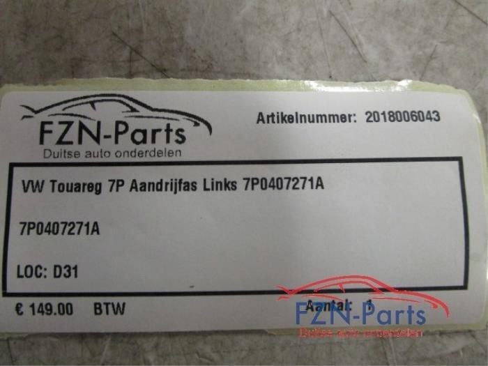 VW Touareg 7P Aandrijfas Links Voor, Auto-onderdelen, Ophalen of Verzenden, Gebruikt