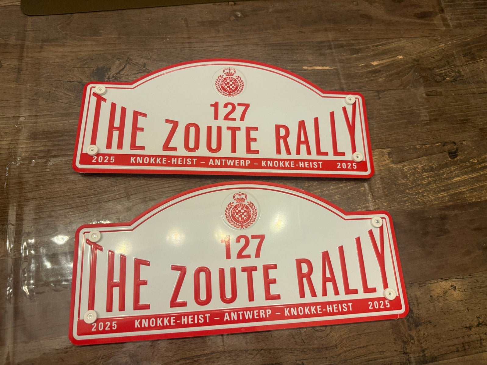 Zoute grand prix rally borden set, Ophalen, Zo goed als nieuw