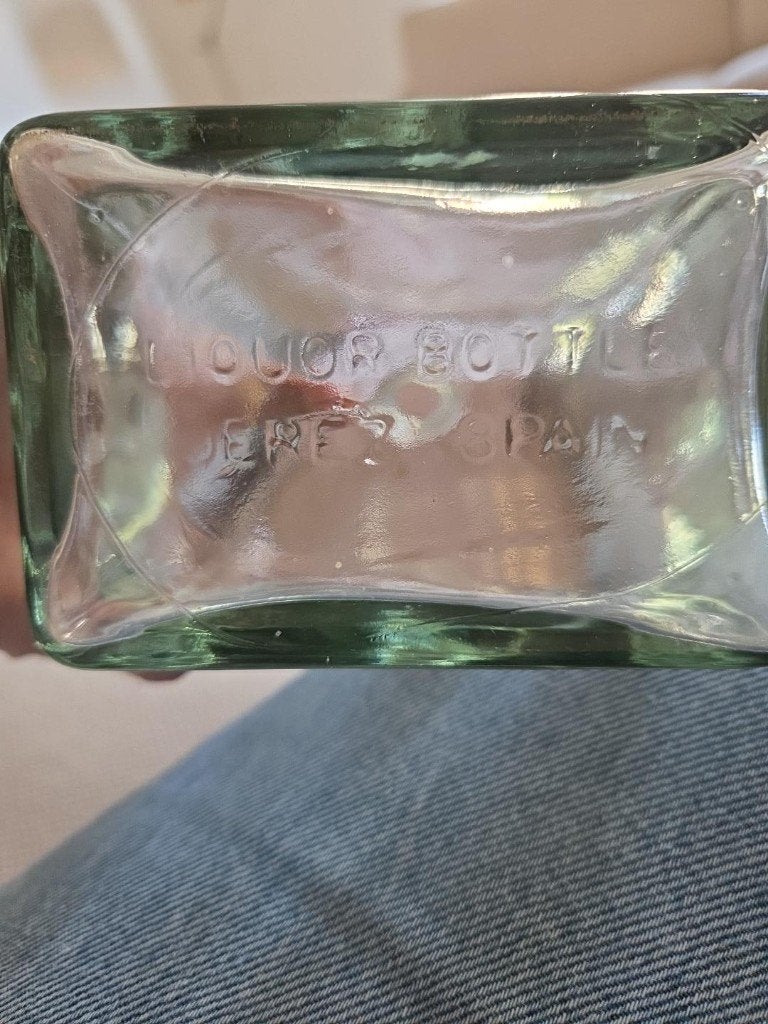 Vintage Jerez Spain likeurkaraf – verguld glas – jaren 50/60, Verzenden