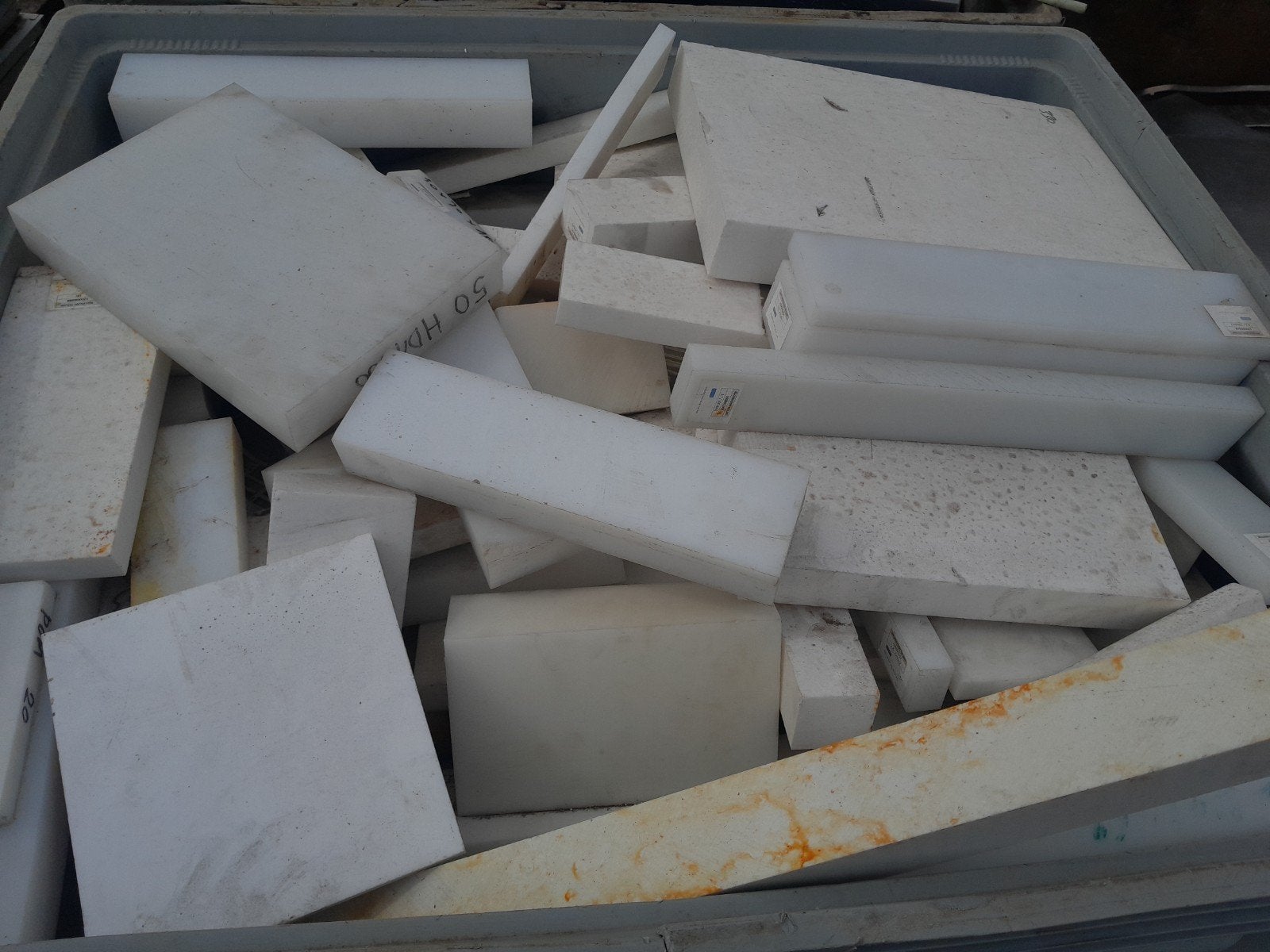 Kunststof resten hdpe, pa6, teflon, nylon, ertalon, pom, Ophalen
