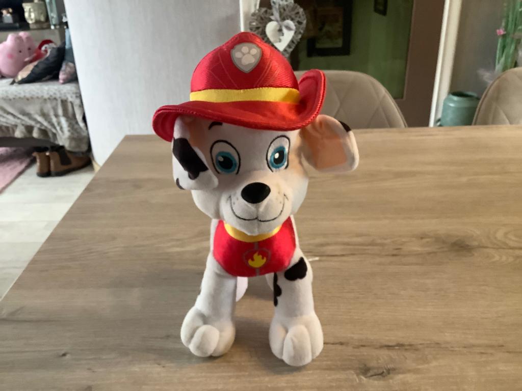 Paw Patrol Marshall pluche character (30 cm), Overige merken, Zo goed als nieuw, Middelgroot (20 tot 80 cm), Meerkleurig
