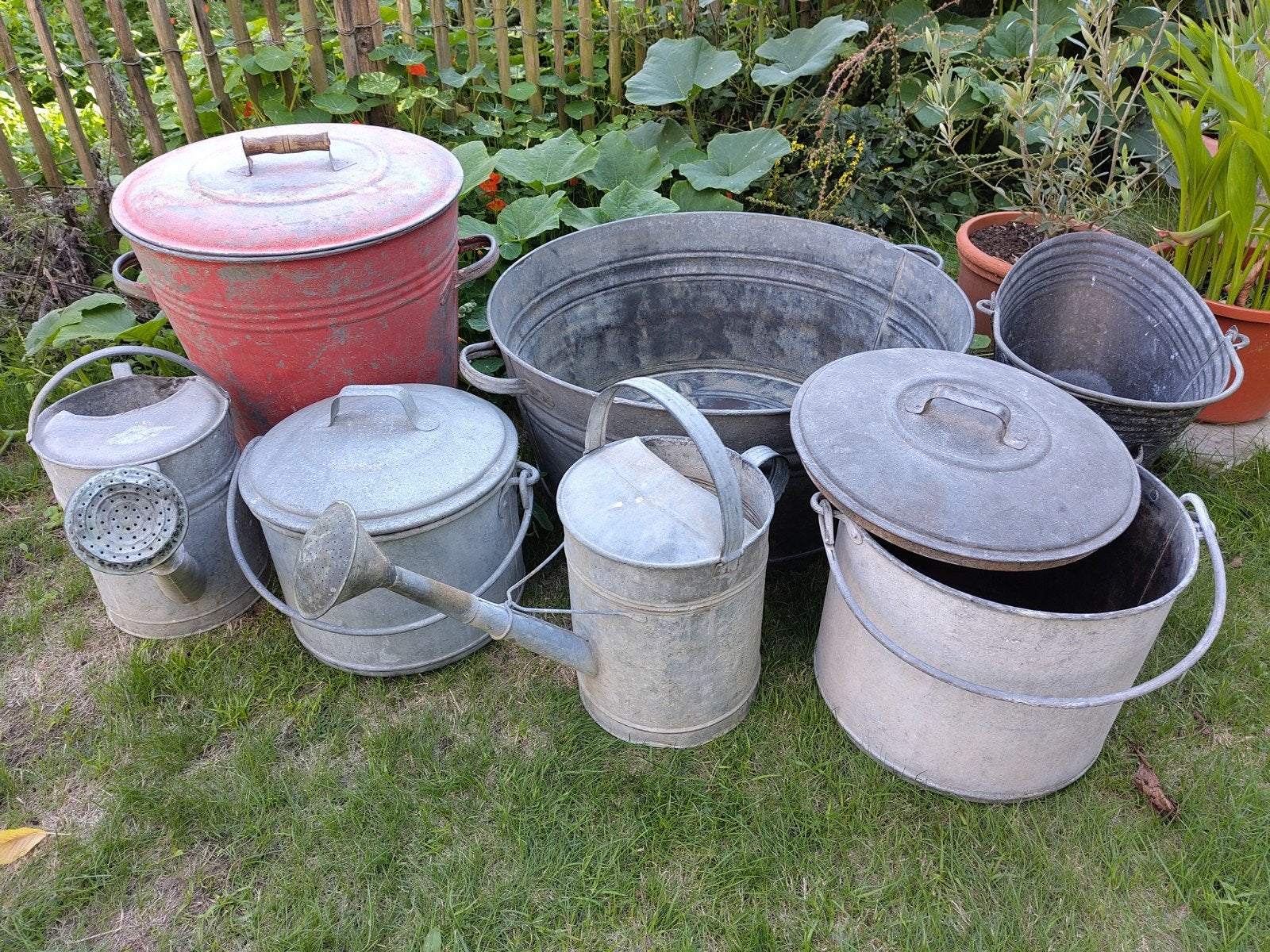 Zinken kuipen, ketels, emmers, gieters, Huis en Inrichting, Emmers, Ophalen