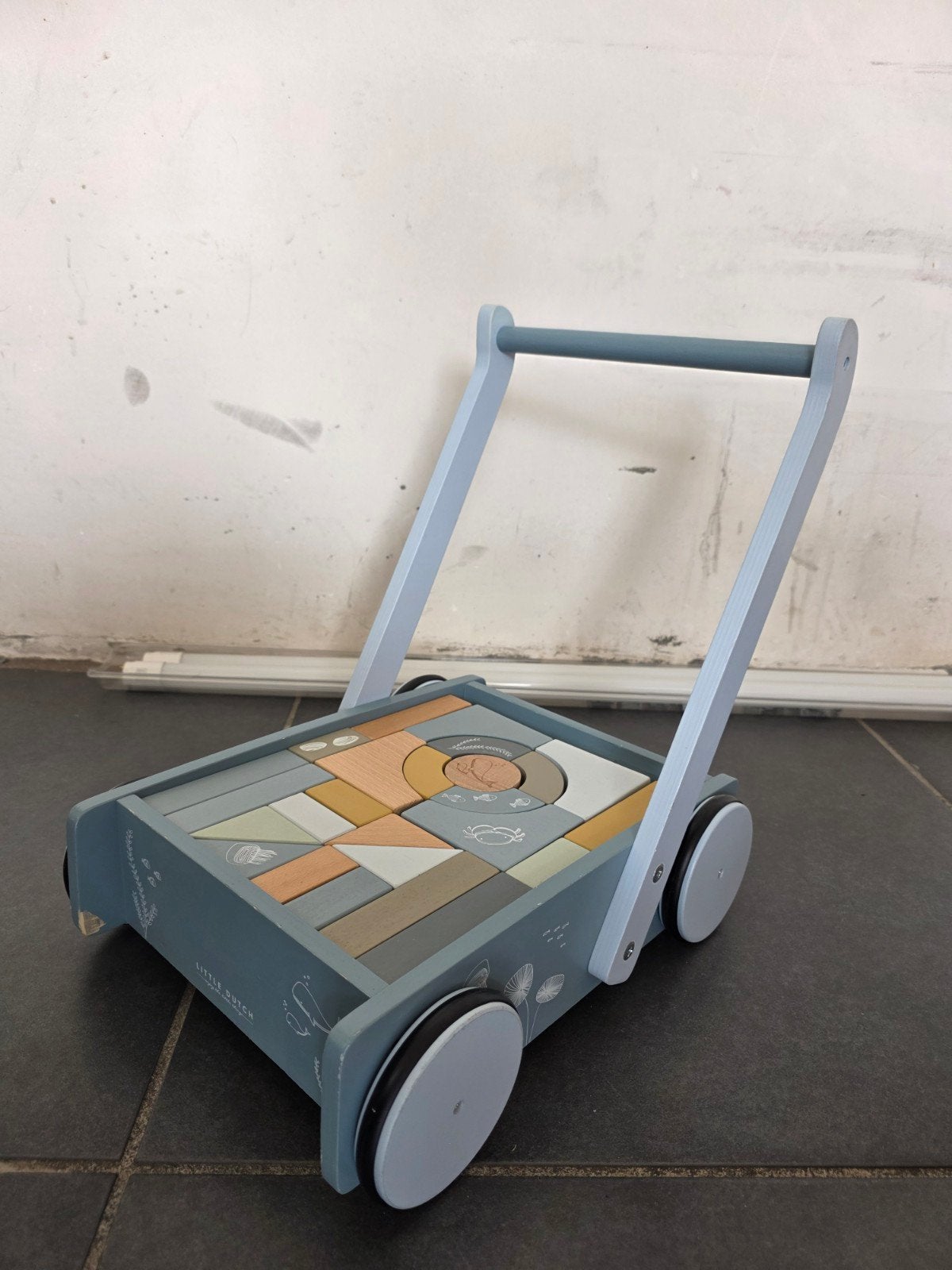 Loopwagentje Little Dutch met houten blokjes, Doe-het-zelf en Bouw, Ophalen