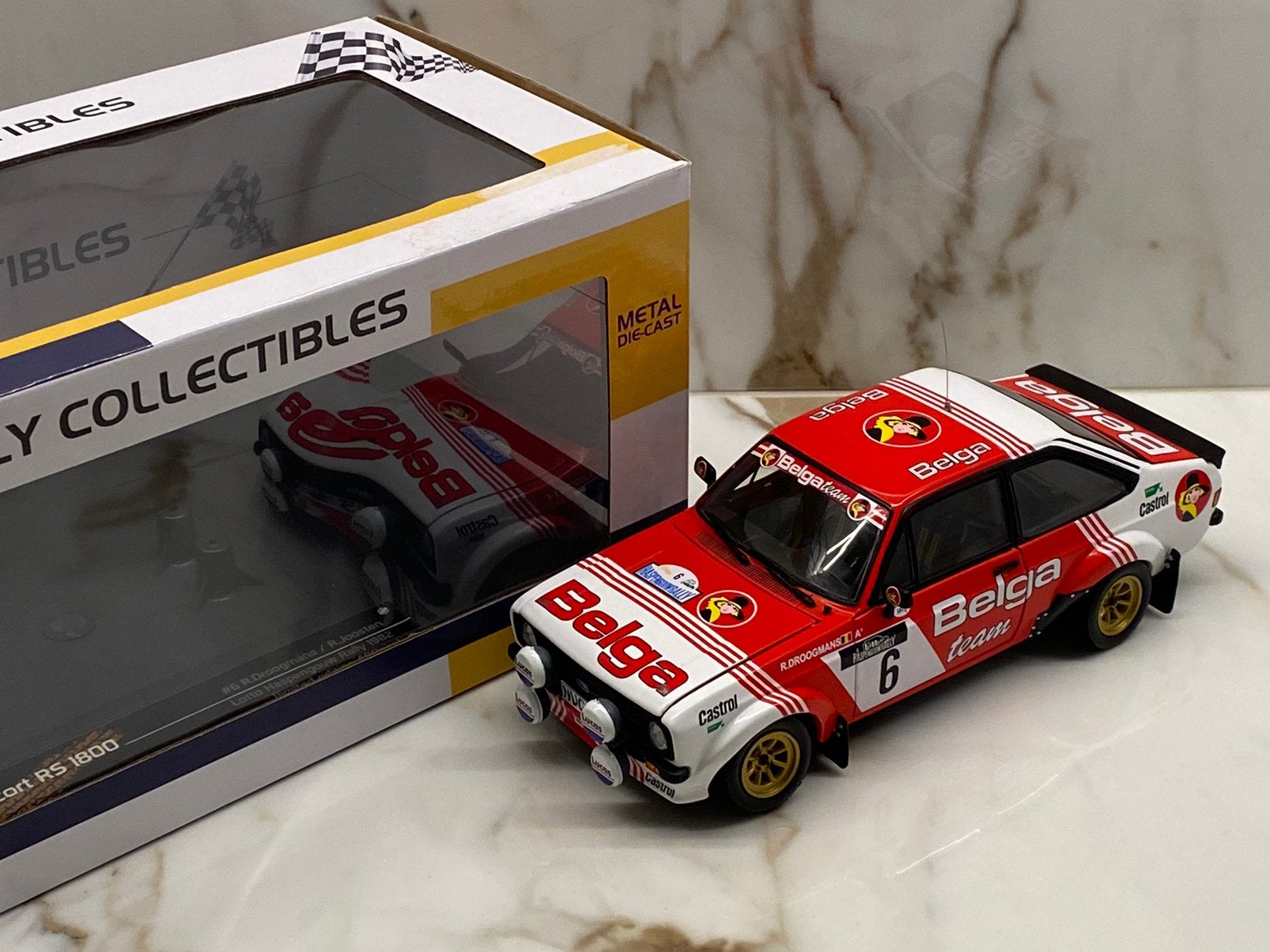Sun Star Ford Escort RS 1800 #6 - Belgique - 1:18, Enlèvement ou Envoi, Comme neuf, Voiture, Sun Star