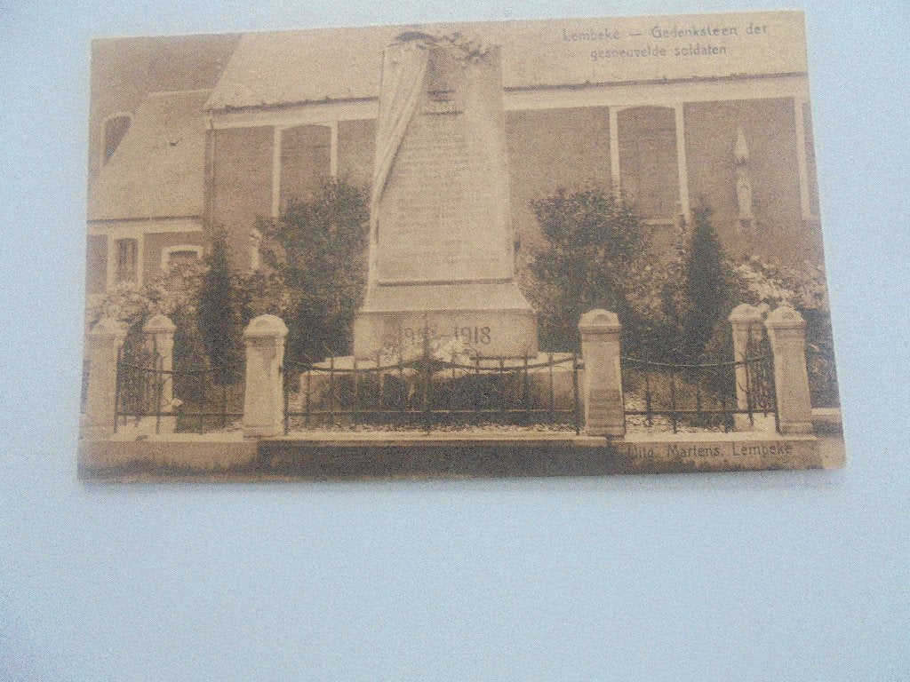 lembeke- gedenksteen der gesneuvelde soldaten, Verzamelen, Ophalen of Verzenden, 1940 tot 1960, Ongelopen, Oost-Vlaanderen