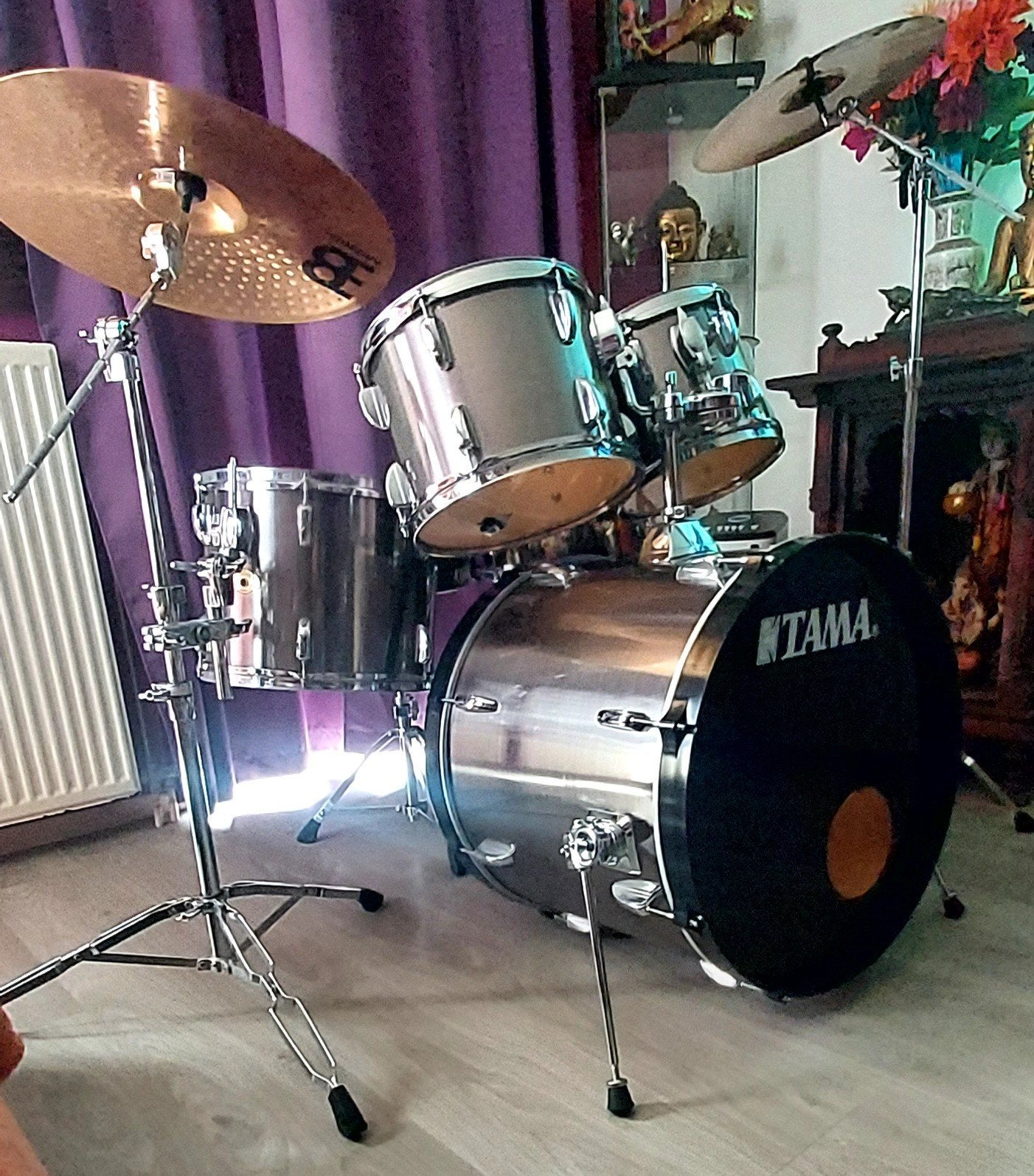 Drums TAMA SWINGSTAR complète en parfait état, alu brossé, Musique & Instruments, Batteries & Percussions, Tama, Enlèvement