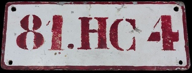 ancienne plaque d'immatriculation en métal, Antiquités & Art, Enlèvement ou Envoi