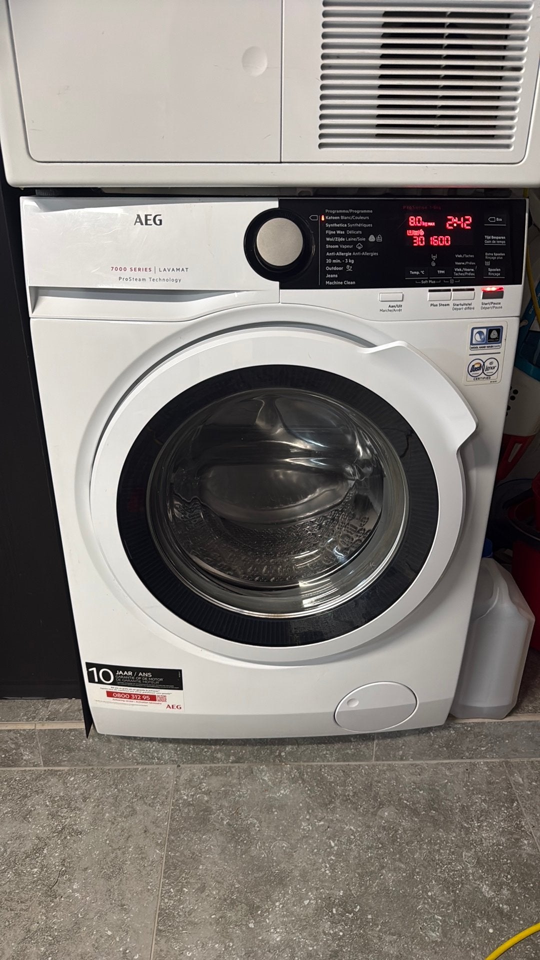 AEG lavamat 7000 prosteam 8kg wasmachine, Elektronische apparatuur, Ophalen, Zo goed als nieuw