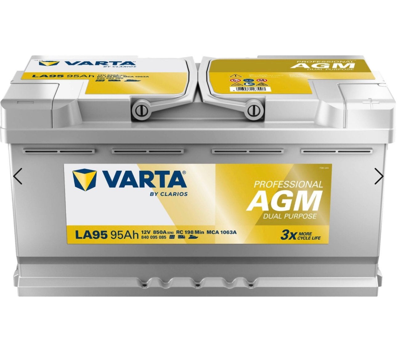 Deux Batteries varta AGM 95AH-850A neuves, Caravanes & Camping, Enlèvement, Neuf