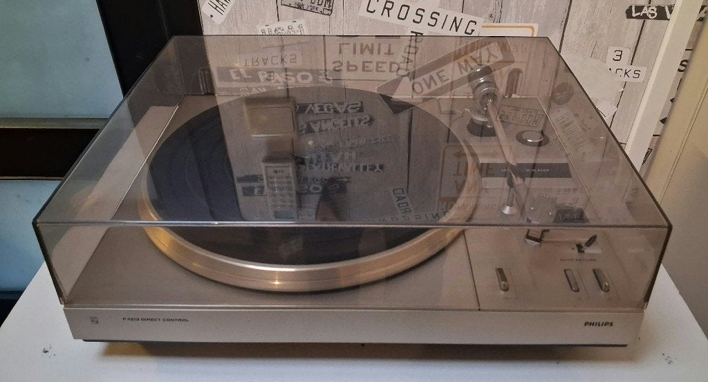 Philips F7213 Vintage Platenspeler – Halfautomatisch, Ophalen, Platenspeler, Philips