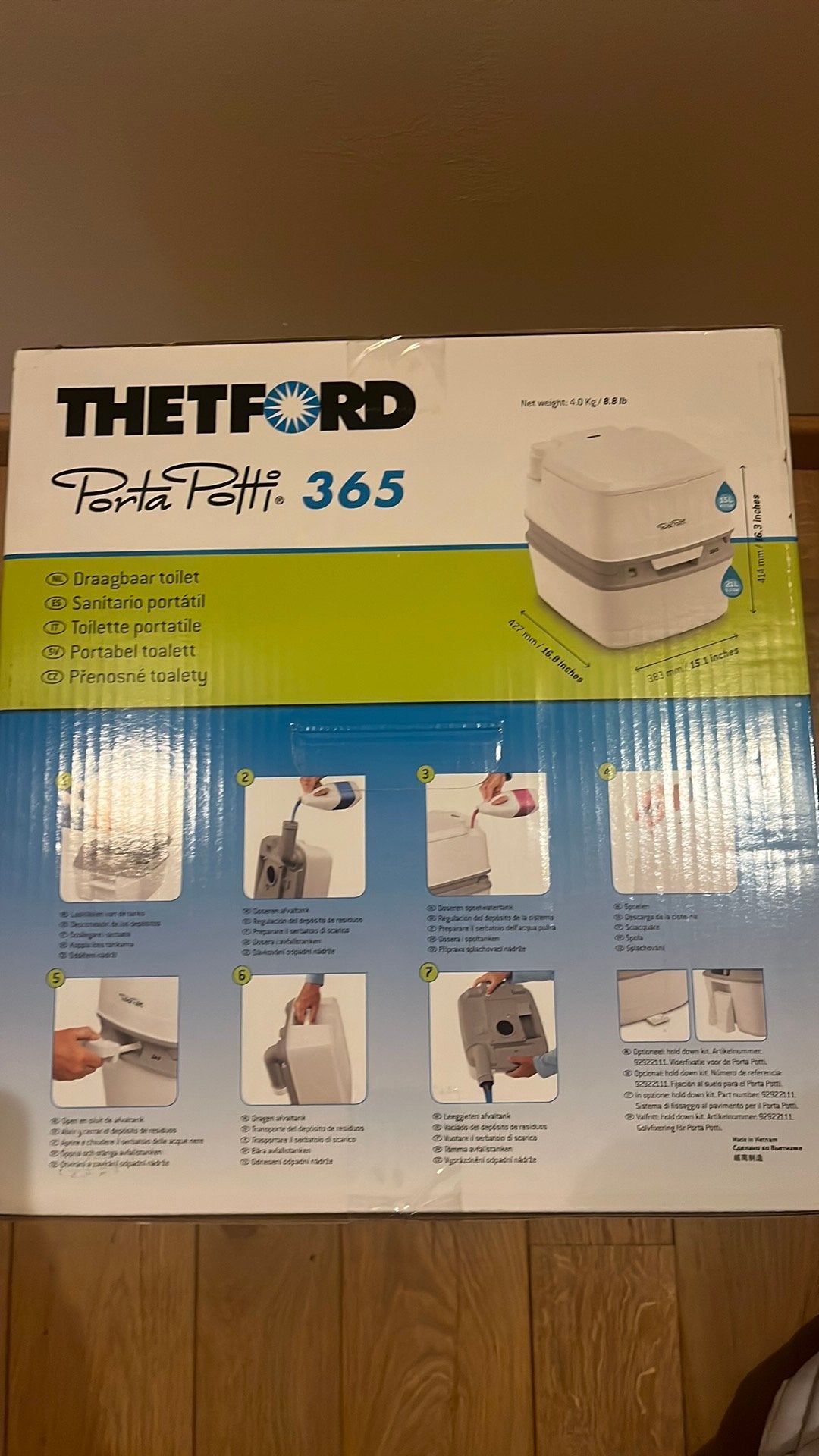 Thetford 365 porta potti draagbare toilet, Ophalen, Nieuw