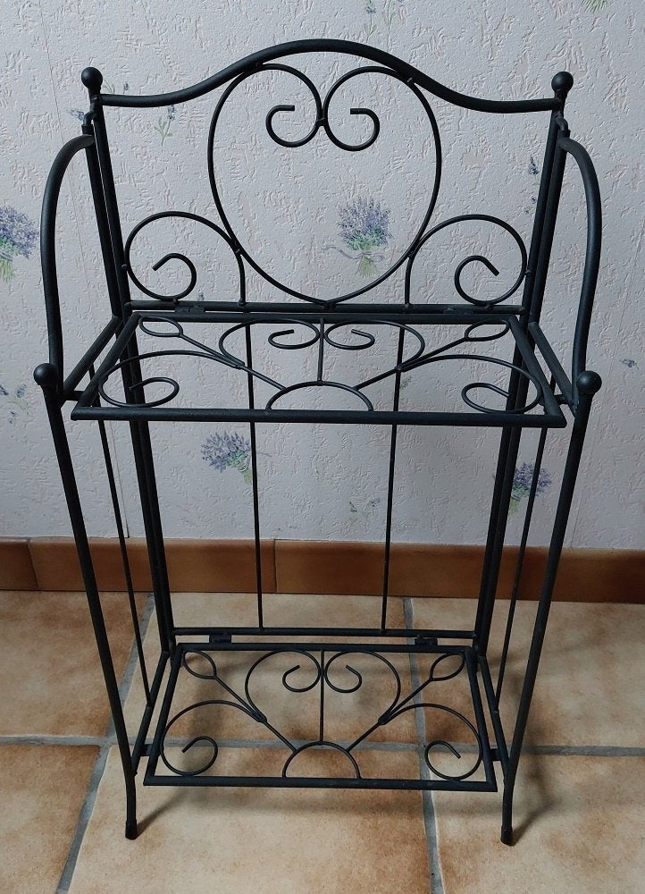 Etagère noire 2 niveaux, Huis en Inrichting, Woonaccessoires | Etagères, Ophalen, Zo goed als nieuw