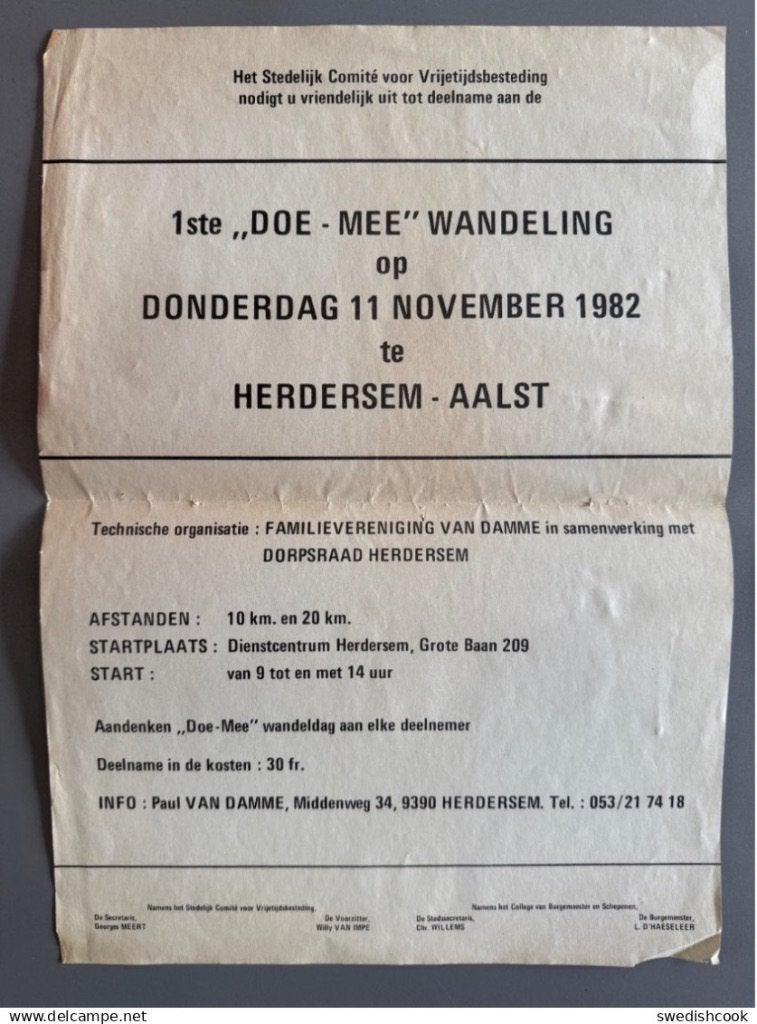 Affiche Herdersem - Aalst uit 1982, Ophalen of Verzenden