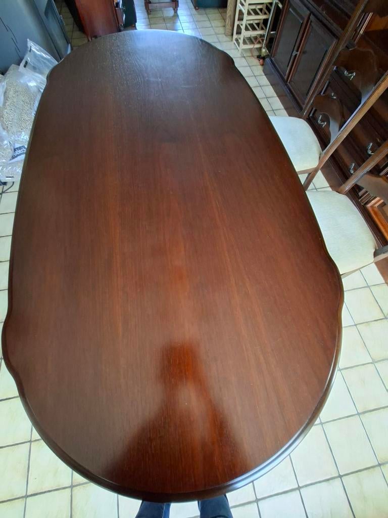 Mahoniehouten ovale tafel ( 2 m) en 6 stoelen, Ophalen