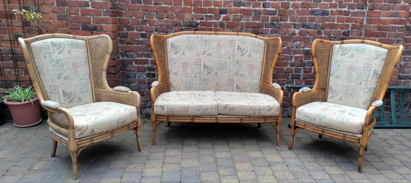 Vintage rotan Giorgetti set - Antieke rotan stoel, Ophalen