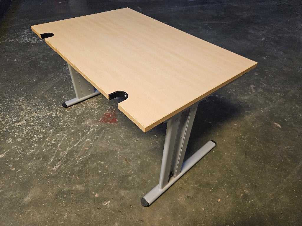 Bureau professionnel 120x80 cm – mélaminé érable / acier, Maison & Meubles, Autres marques, Bureau d'ordinateur, 120 cm, Démontable