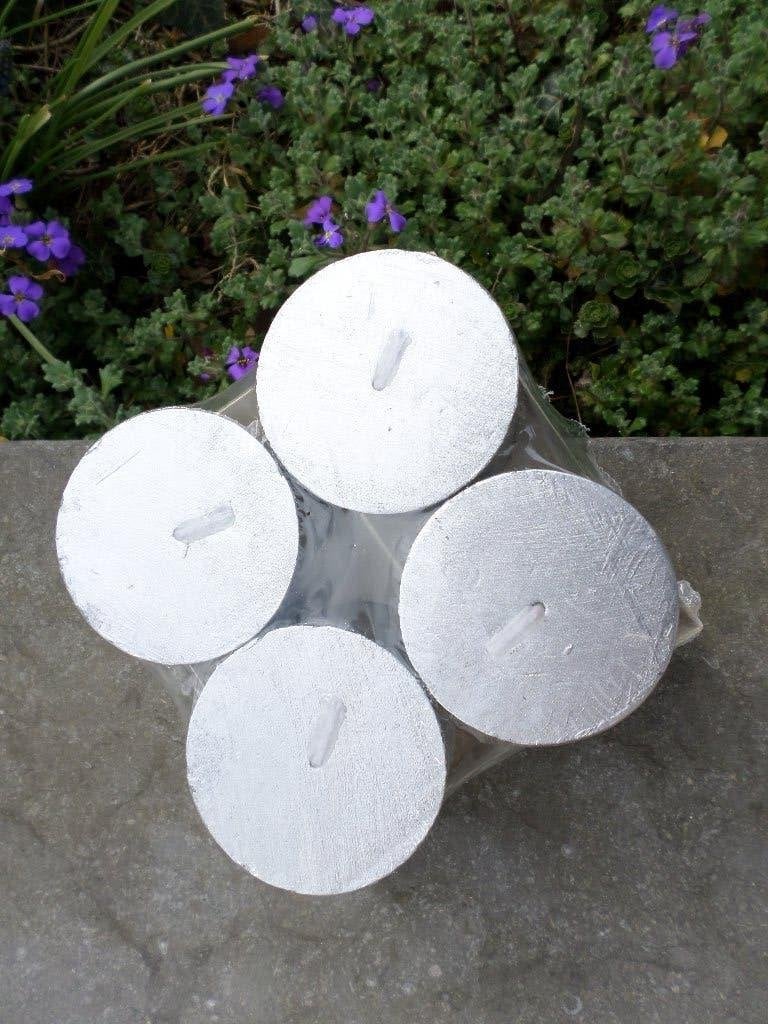 4 Livarno Home premium zilveren kaarsen nieuw met tag, Ophalen of Verzenden, Kaars, Zilver, 8 cm