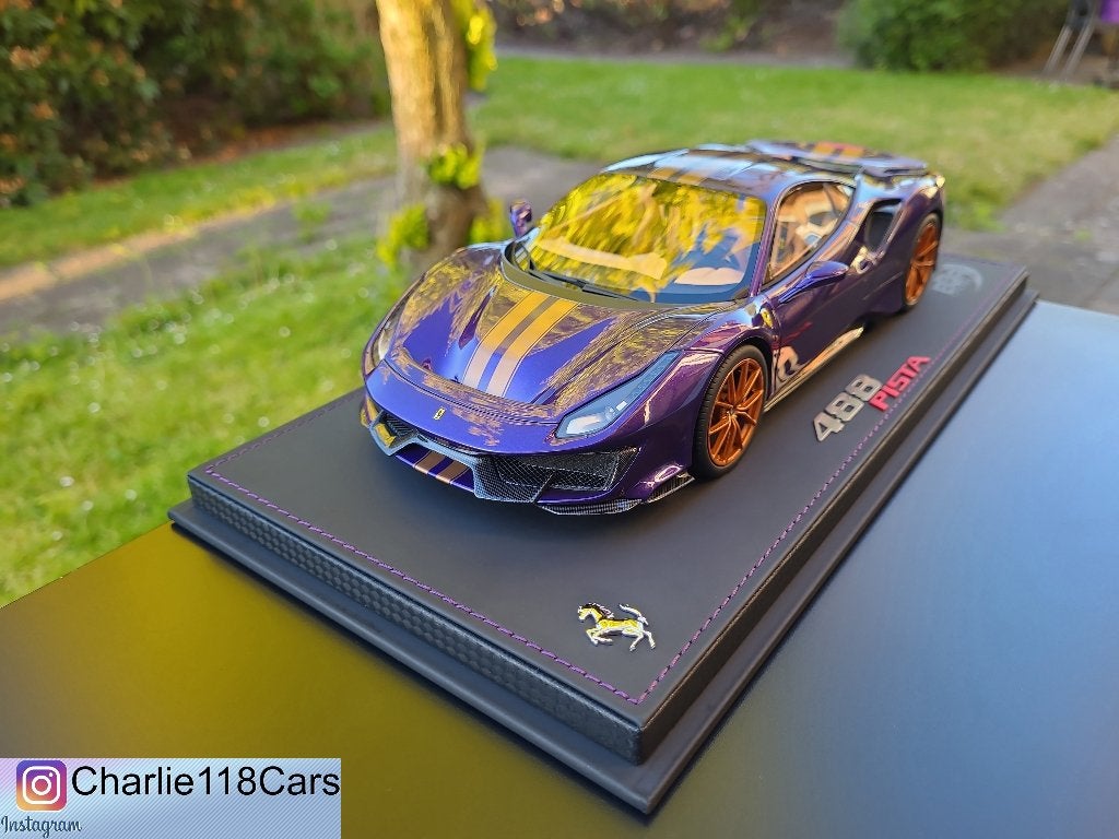 01/25 BBR 1/18 Ferrari 488 Pista – Viola Al Humad, Enlèvement ou Envoi, Neuf