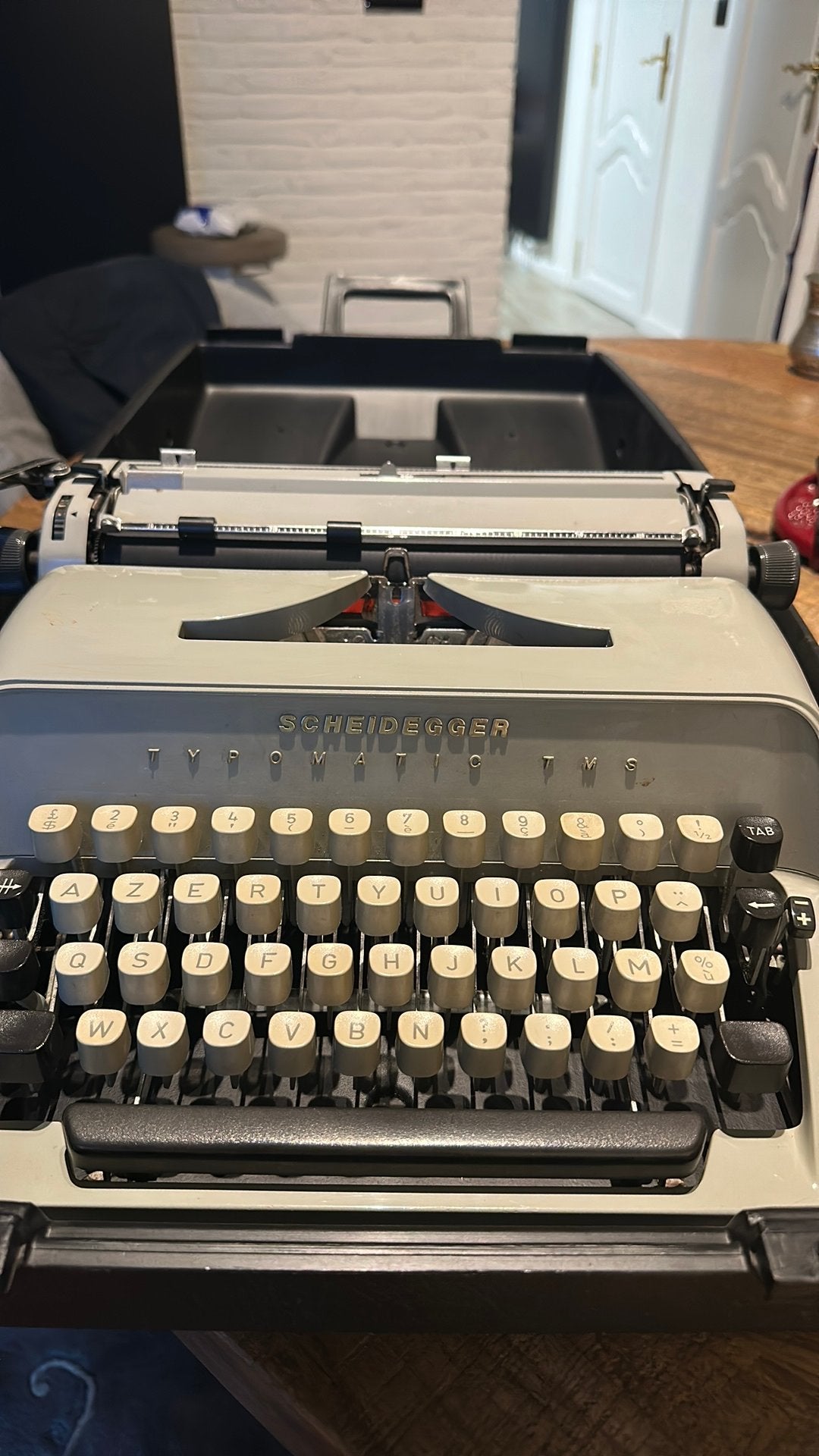 Scheidegger Typomatic TMS, mechanische typemachine, Ophalen of Verzenden, Zo goed als nieuw