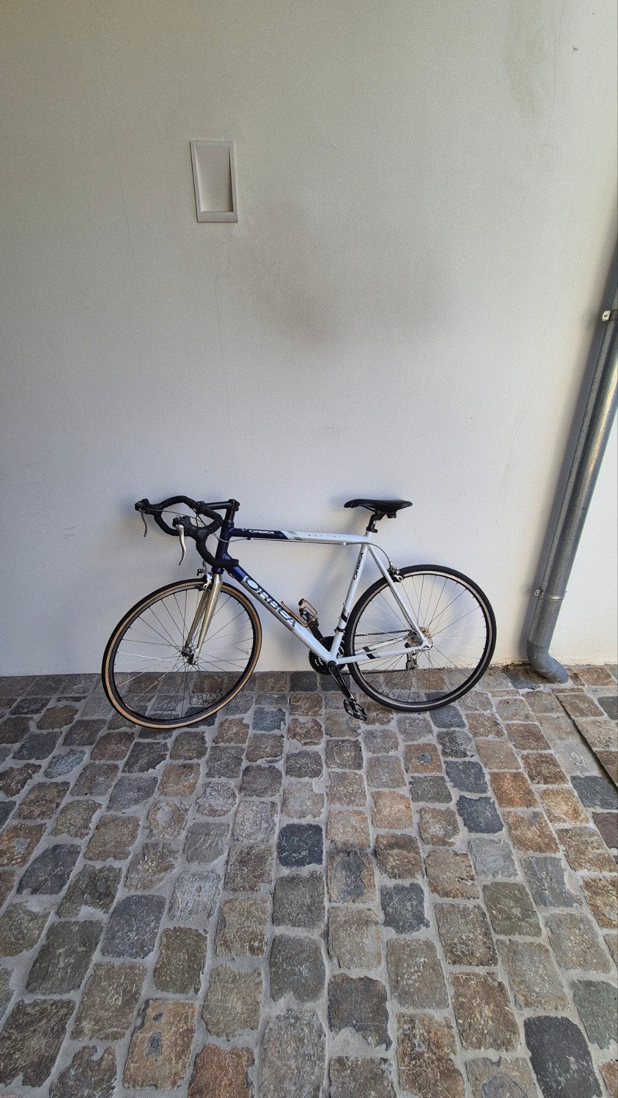 oude koersfiets met nieuwe ketting en cassete, Ophalen