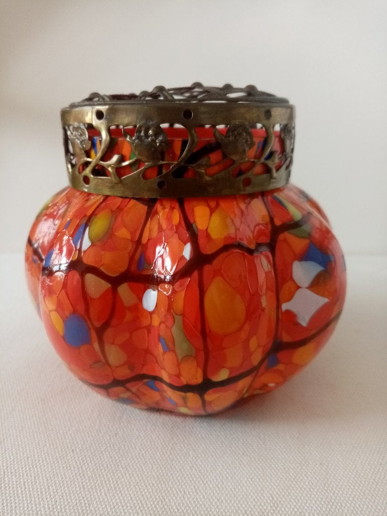 Tutti Frutti Art Deco Boheemse glazen vaas 11cm, Ophalen of Verzenden