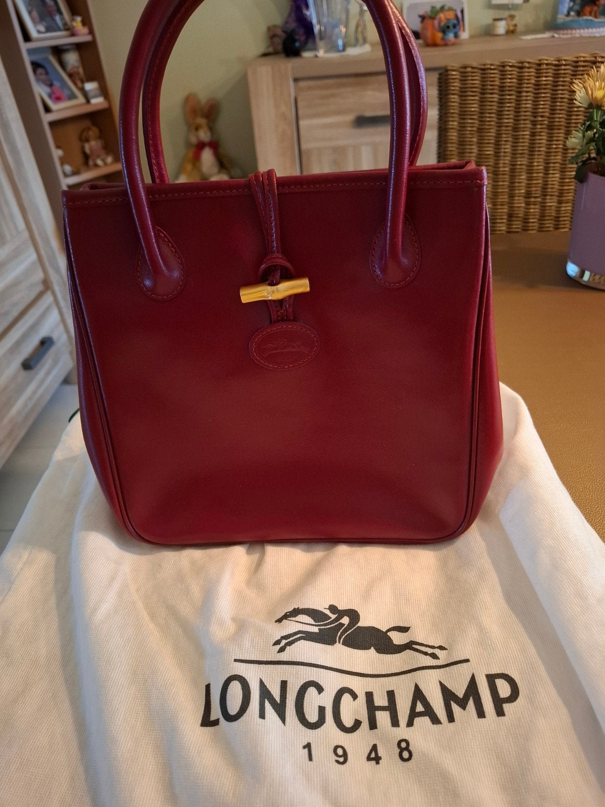 handtas Longchamp, Ophalen, Rood, Handtas