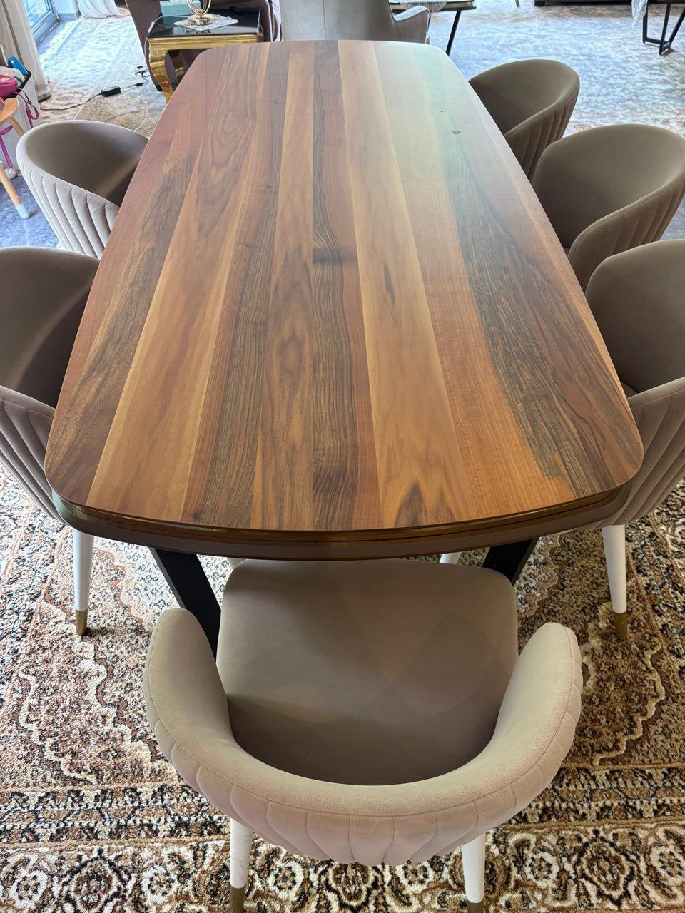 Grande table moderne avec 10 chaises - Excellent état, Enlèvement, Comme neuf