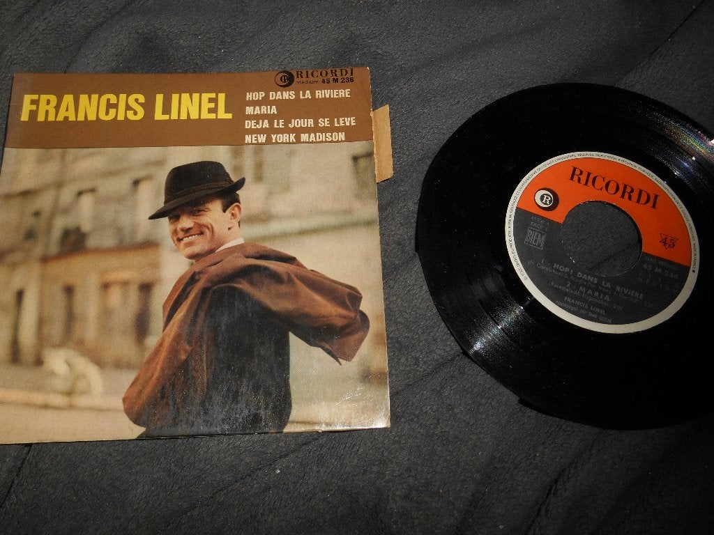 45T 4 pistes Francis Linel avec vignette, Enlèvement ou Envoi