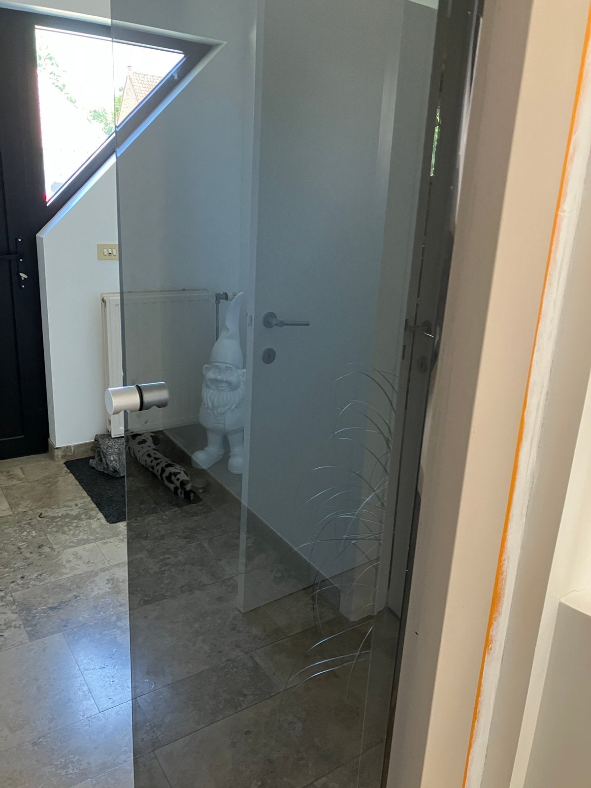 Perfecte pivoterende deur in glas, Ophalen, Zo goed als nieuw
