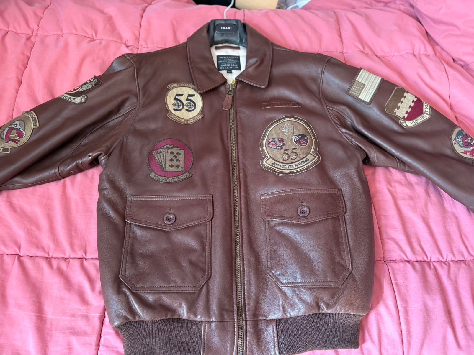 Avirex (Modele Aviator), Enlèvement, Comme neuf, Taille 52/54 (L), Brun