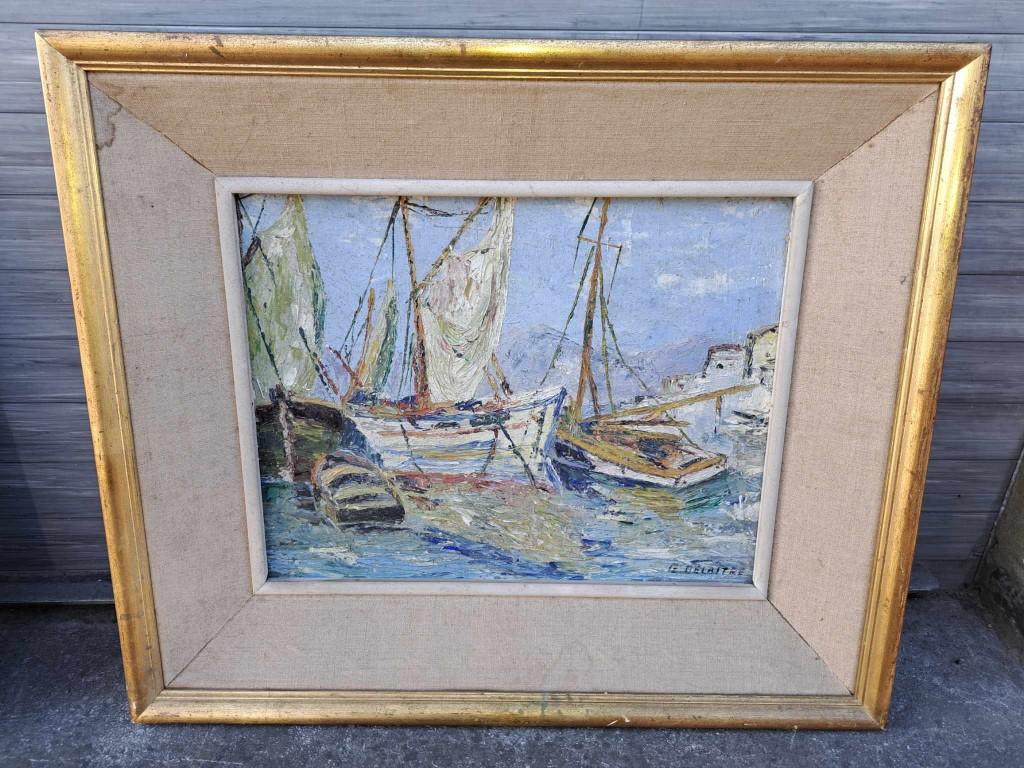 huile sur toile marine signe G delattre, Enlèvement ou Envoi