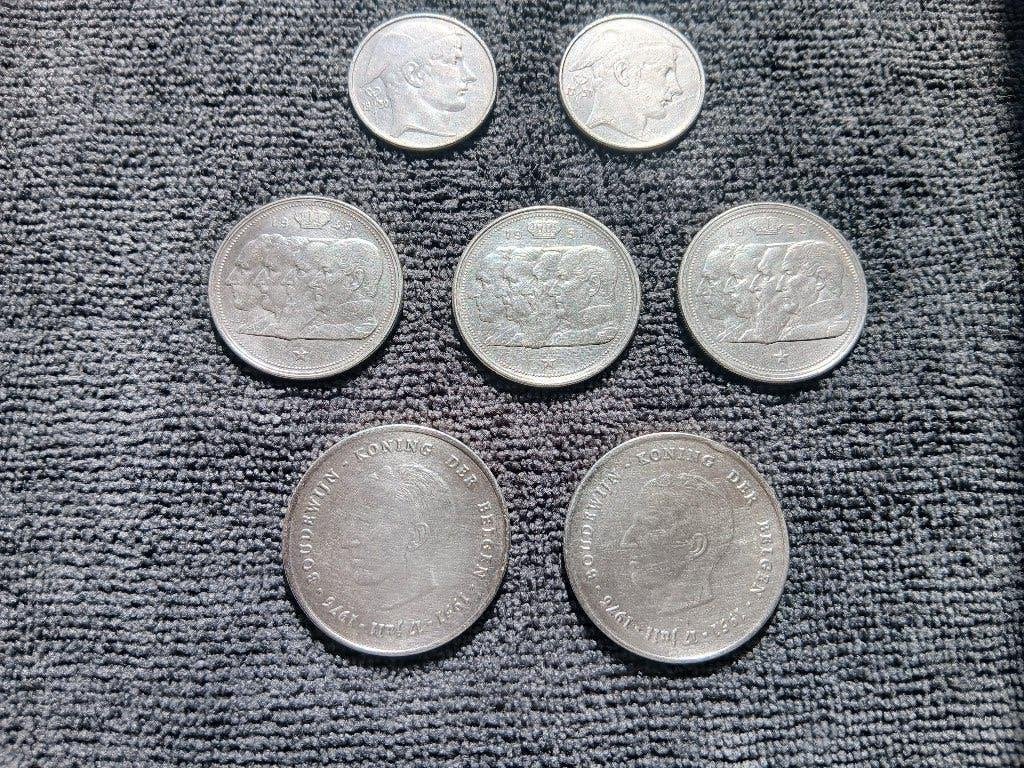 Belgique lot de 7 pièces en argent, Enlèvement ou Envoi, Argent, Argent