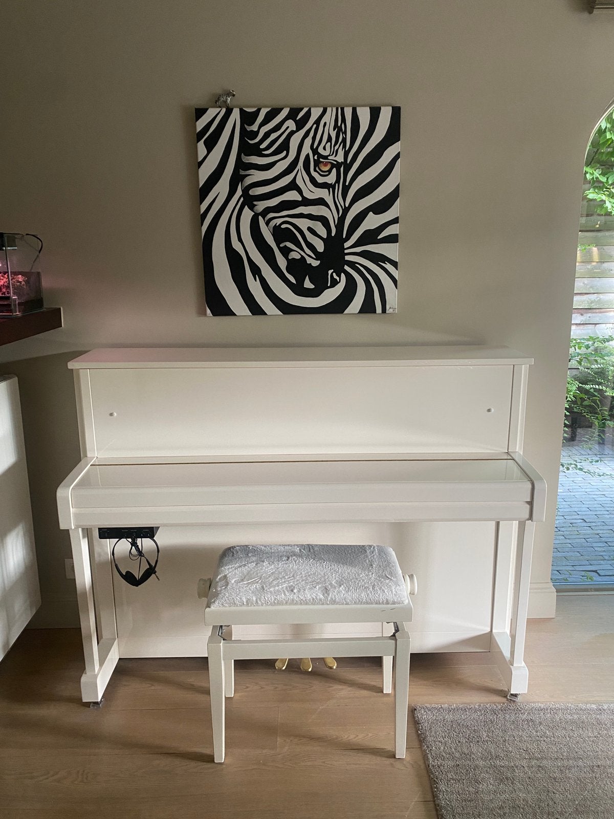 Piano « Silent » Yamaha type B2, blanc brillant, Musique & Instruments, Pianos, Brillant, Comme neuf, Enlèvement, Piano