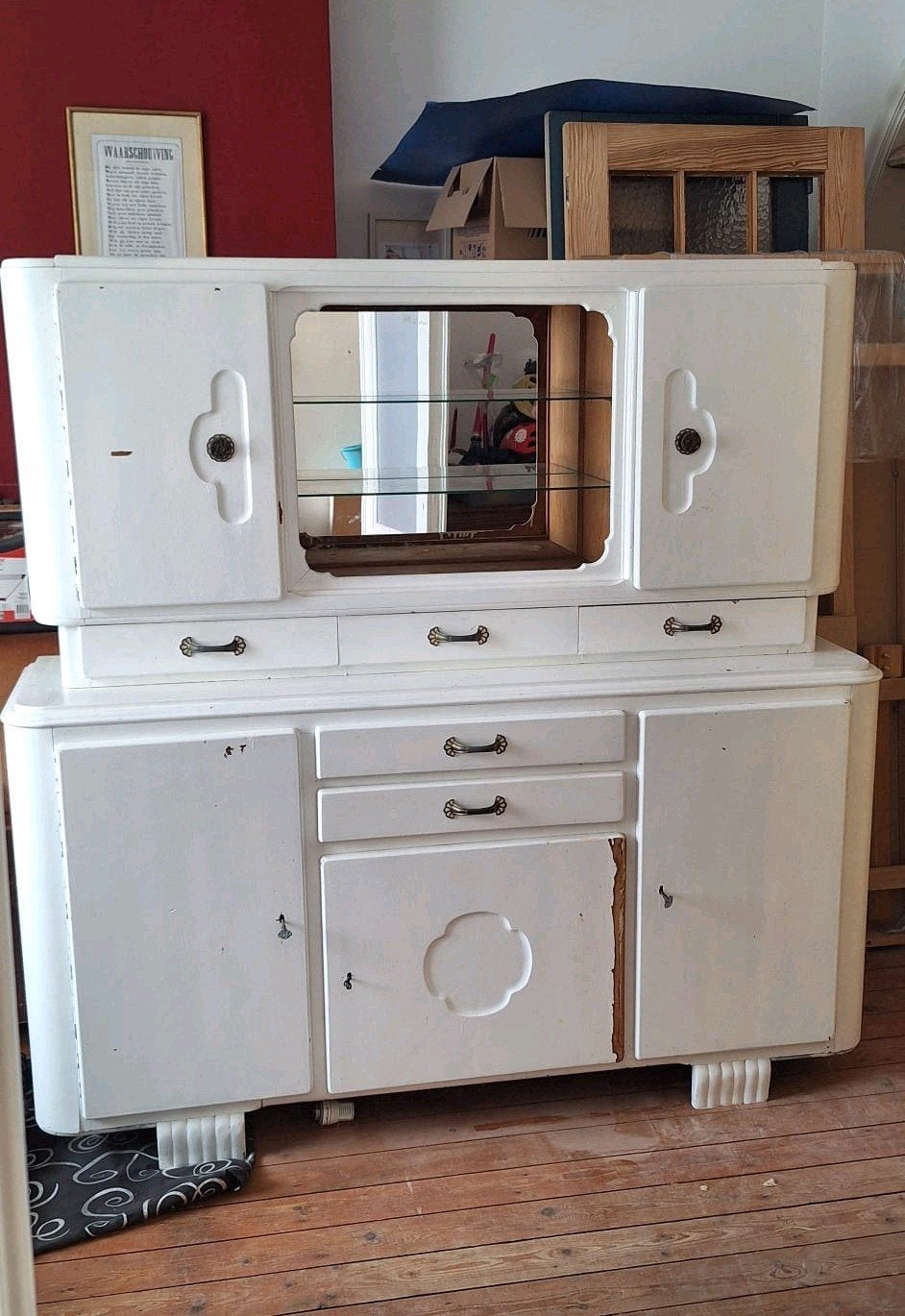 Vintage keukenkast, Ophalen