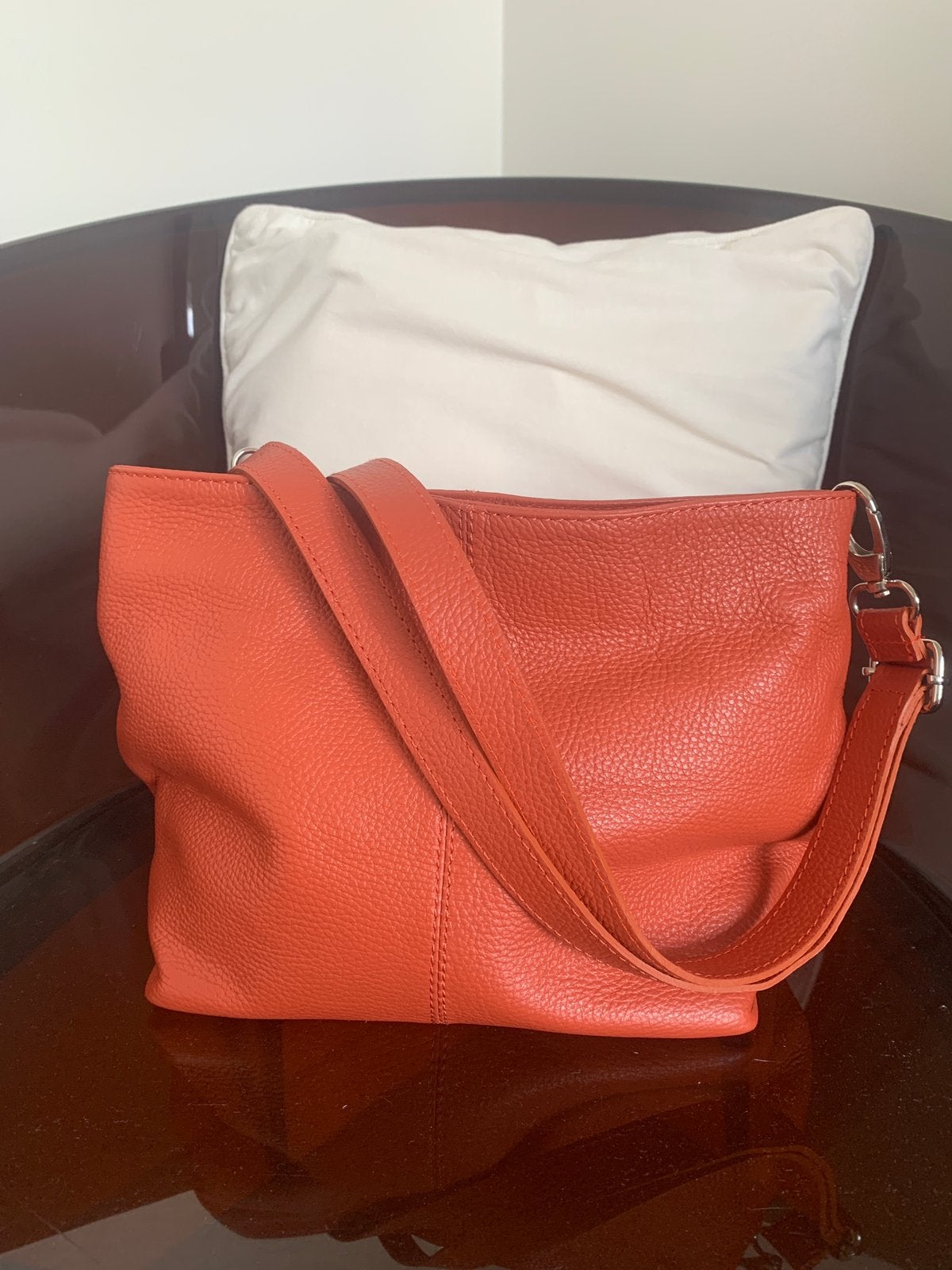 Sac neuf en cuir veritable, Enlèvement ou Envoi, Neuf, Orange