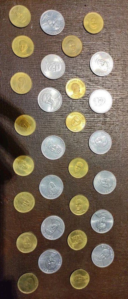 LOTPRIJS : 1969/1970 SHELL MUNTEN, Ophalen of Verzenden, Zilver