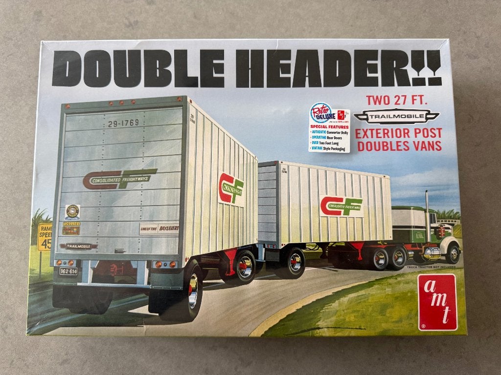 AMT Trailer Double Header schaal 1/25, Hobby en Vrije tijd, Overige merken, Nieuw, Ophalen of Verzenden, Groter dan 1:32