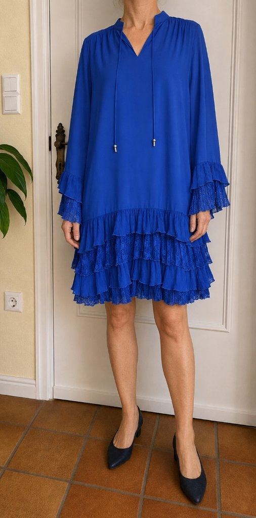 Caroline Biss kobaltblauwe jurk – maat 36, Kleding | Dames, Jurken, Blauw, Ophalen of Verzenden, Zo goed als nieuw, Knielengte