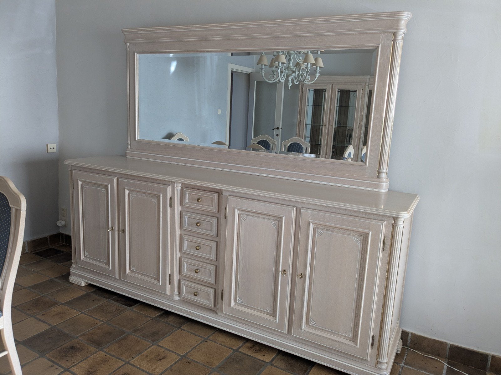 Très beau Dressoir/meuble de rangement en chêne cérusé, Maison & Meubles, Enlèvement, Chêne